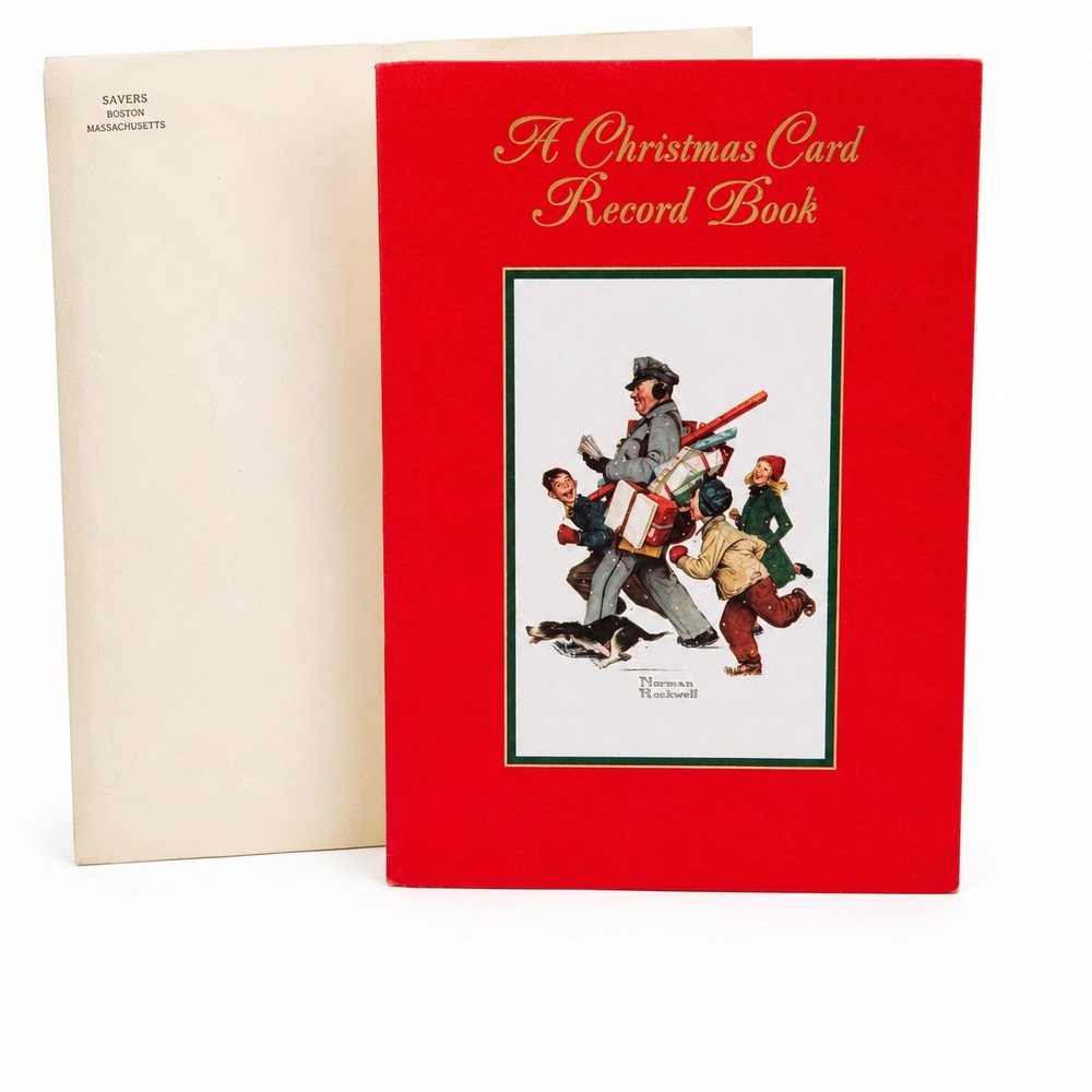 Hallmark Norman Rockwell Christmas Card Record Book Unused Vintage Address Log